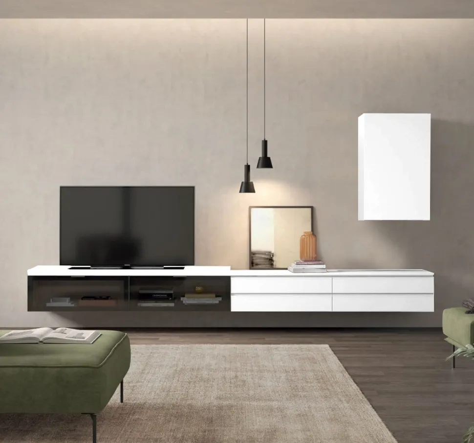 Parete attrezzata Leonard LIGHT linea Cosmo disponibile in 21 colorazioni