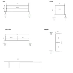 Parete attrezzata moderna Bianco Altea e Oro componibile con mensola porta tv Amanda disponibile in vari colori