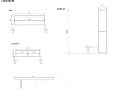 Parete attrezzata moderna Bianca e Noce biondo componibile con Boiserie e panca porta tv disponibile in vari colori
