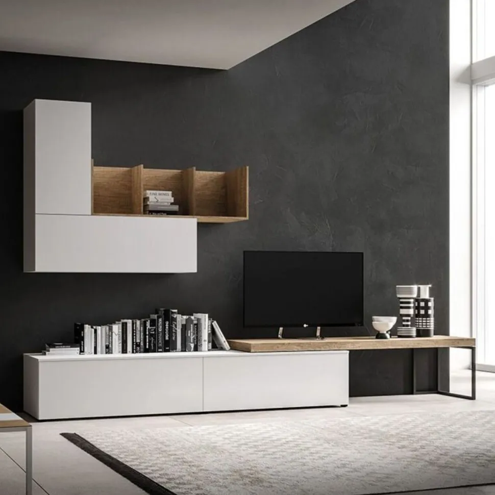 Parete attrezzata moderna Carmen linea Nais disponibile in vari colori