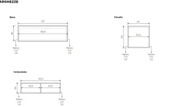 Parete attrezzata moderna Cannettato grigio e Bianco componibile con pensili e porta tv con cassetti disponibile in vari colori