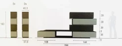 Parete attrezzata moderna Ciclone linea Nais disponibile in vari colori