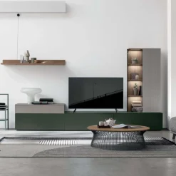 Parete attrezzata moderna componibile Marte linea Nais disponibile in vari colori
