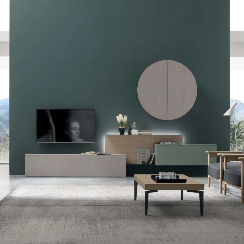 Parete attrezzata moderna componibile Faster linea Nais disponibile in vari colori