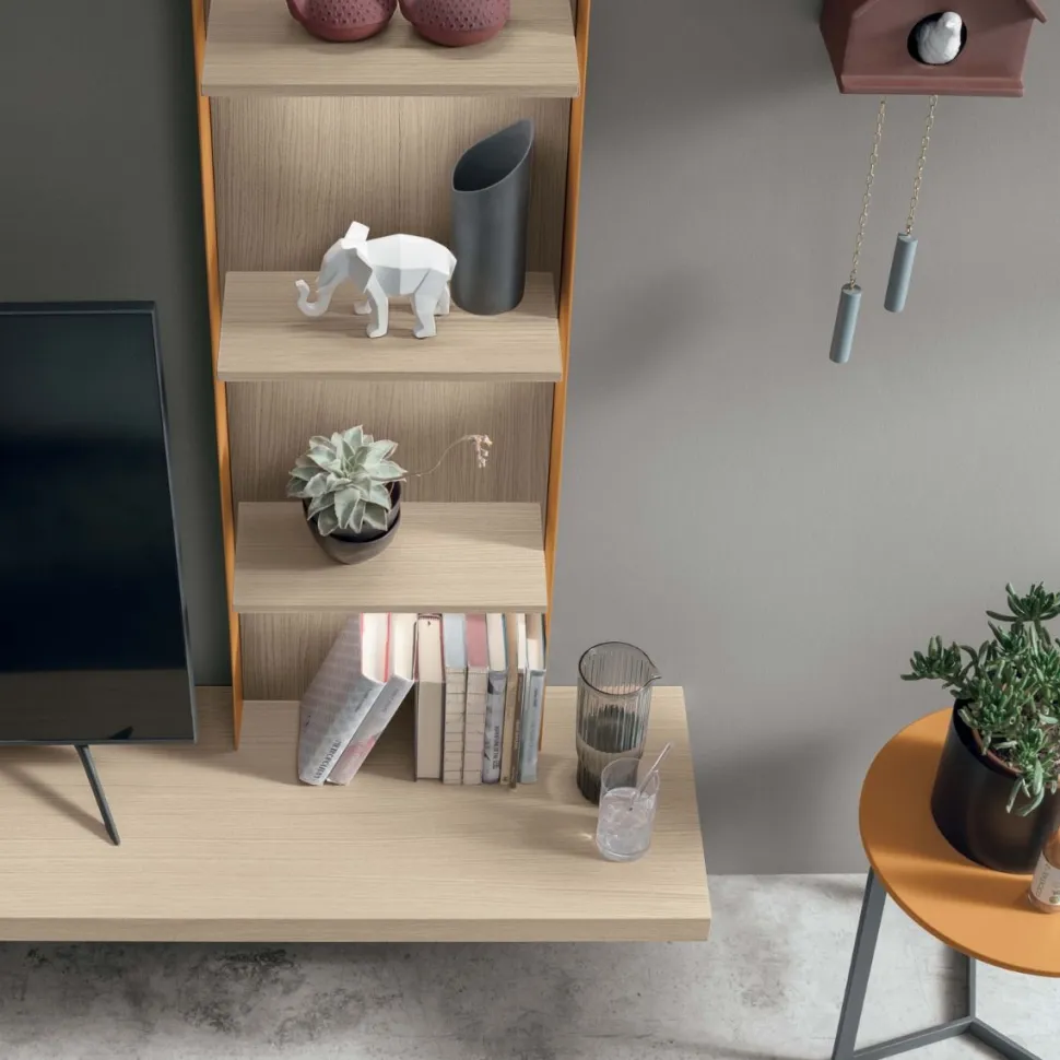 Parete attrezzata moderna componibile Lucrezia linea Nais disponibile in vari colori