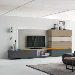 Parete attrezzata moderna componibile Polka linea Nais disponibile in vari colori