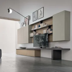 Parete attrezzata moderna componibile Dust linea Nais disponibile in vari colori