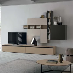 Parete attrezzata moderna componibile Licia linea Nais disponibile in vari colori