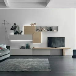 Parete attrezzata moderna componibile Box linea Nais disponibile in vari colori