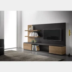 Parete attrezzata moderna componibile Vanessa linea Nais disponibile in vari colori