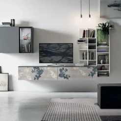 Parete attrezzata moderna componibile Duna linea Nais disponibile in vari colori