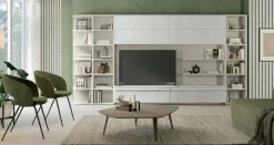 Parete attrezzata moderna con librerie componibile Beatrice in 15 colorazioni
