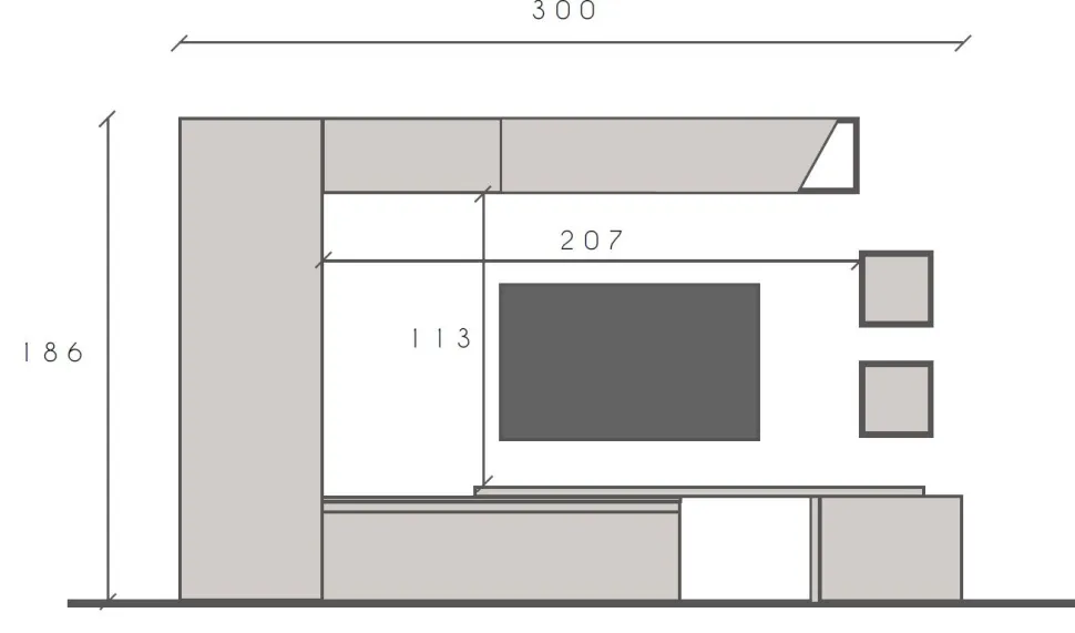 Parete attrezzata moderna componibile con mensola porta tv Luisa disponibile in vari colori