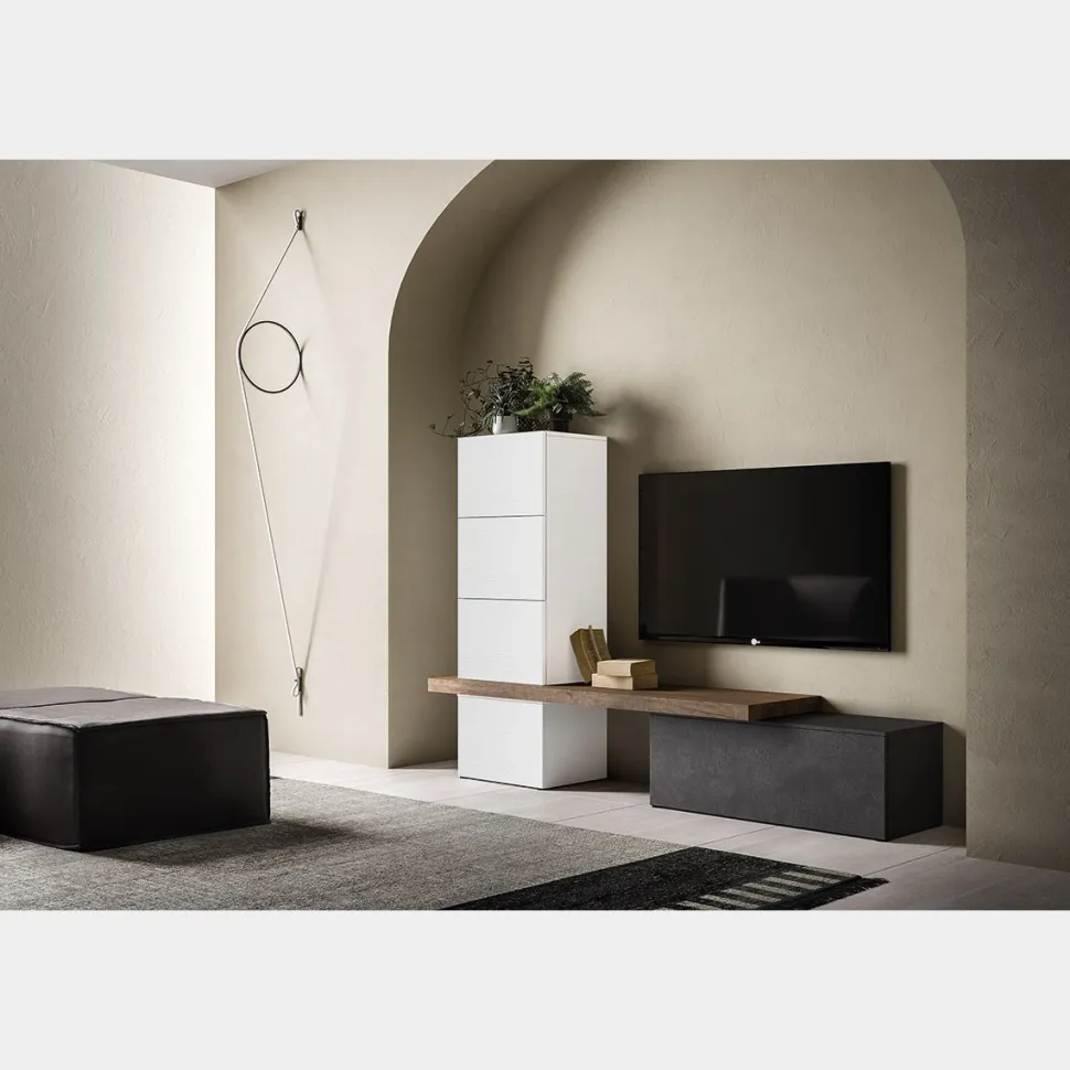 Parete attrezzata moderna Milly linea Nais disponibile in vari colori