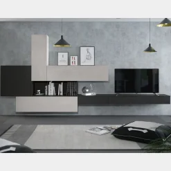 Parete attrezzata moderna sospesa Stella linea Nais disponibile in vari colori