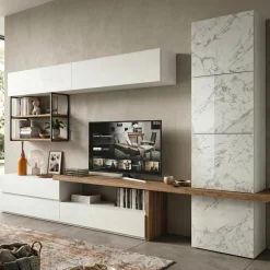 Parete Attrezzata Moderna Sofia - Linea Alba (Colori e Ante in Vetro Personalizzabili)