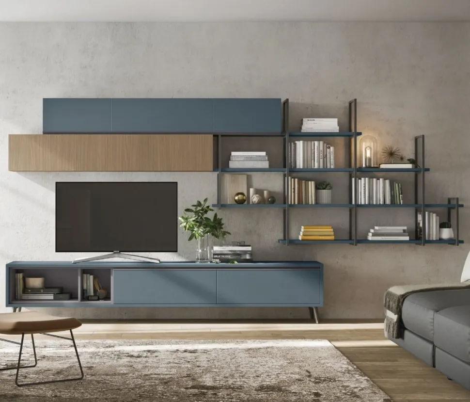 Parete attrezzata Pamplona linea Cosmo disponibile in 21 colorazioni