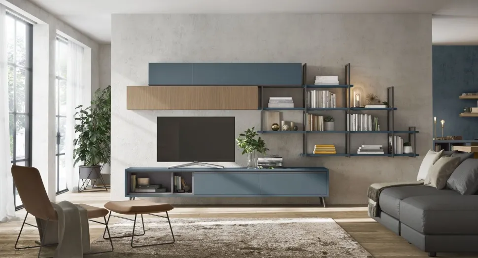 Parete attrezzata Pamplona linea Cosmo disponibile in 21 colorazioni