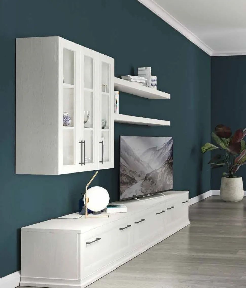 Parete attrezzata Rebecca linea Motivi disponibile in vari colori