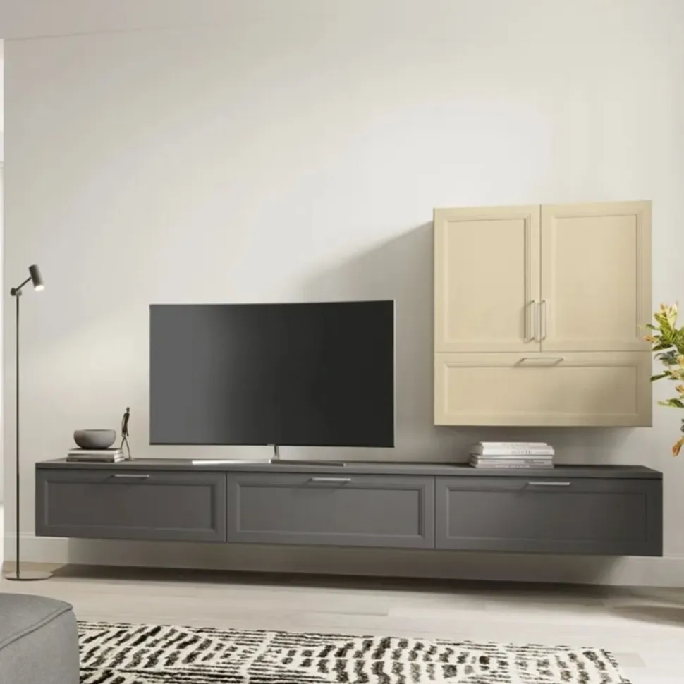 Parete attrezzata sospesa Angela linea Motivi disponibile in vari colori