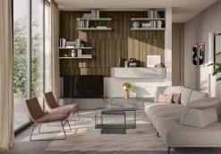 Parete attrezzata sospesa Compact con pannelli disponibile in 21 colorazioni