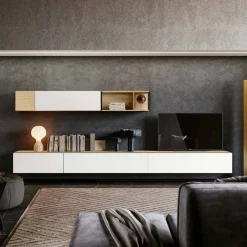 Parete attrezzata sospesa moderna con pensili Elias disponibile in vari colori