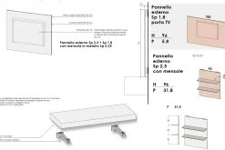 Parete attrezzata sospesa Plan con pannello porta TV disponibile in vari colori
