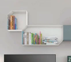 Pensile a giorno in Lamiera con schienale colorato disponibile in 3 misure