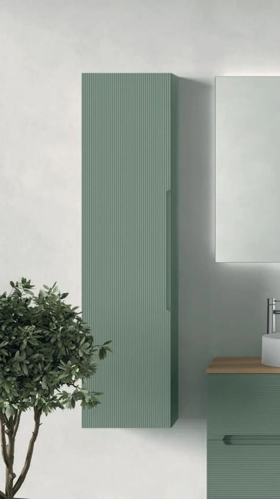 Pensile bagno sospeso con presa maniglia integrata disponibile in 2 misure e 5 colori