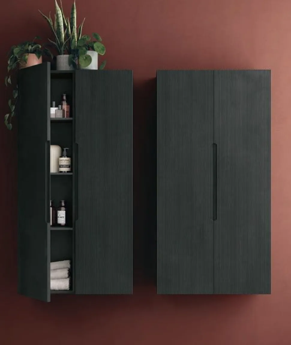 Pensile bagno sospeso con presa maniglia integrata disponibile in 2 misure e 5 colori