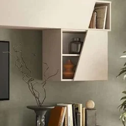 Pensile Cubo sospeso con anta taglio obliquo linea Arte disponibile in 10 colori