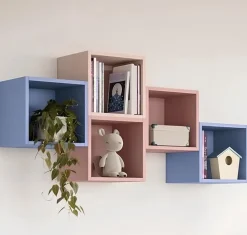 Pensile Cubo sospeso modulare con vani a giorno in Varie Misure e Colori