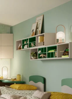 Pensile libreria sospesa con divisori colorati linea Colorfull disponibile in vari colori