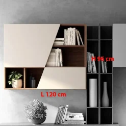 Pensile sospeso con anta sagomata linea contact personalizzabile L120 cm