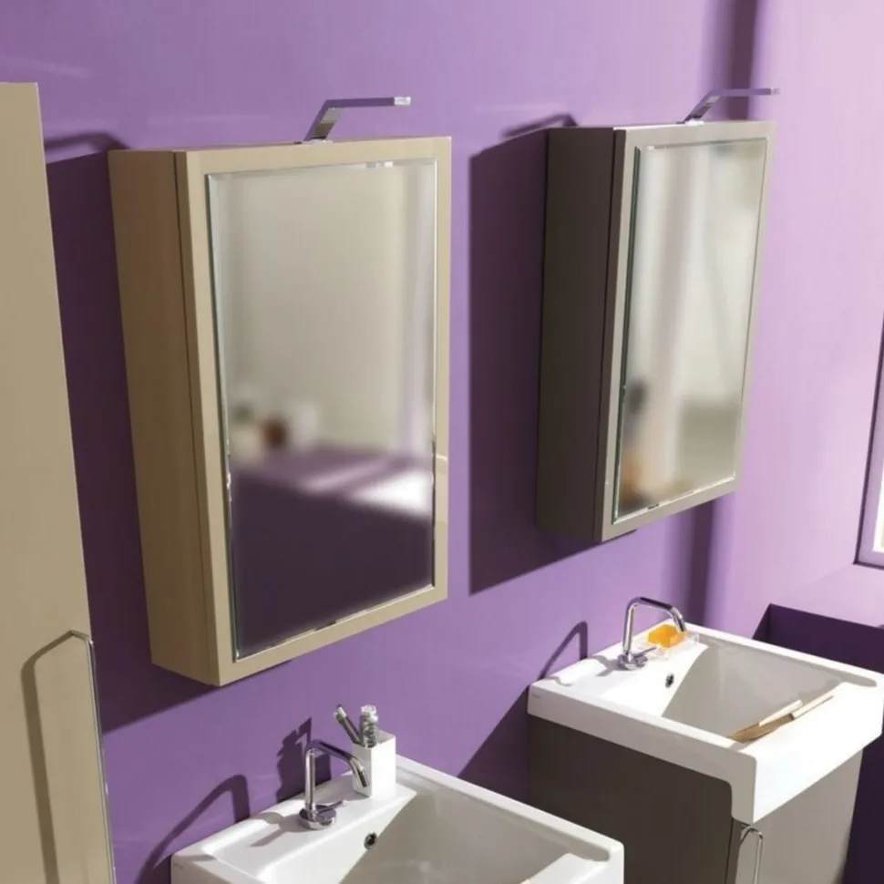 Pensile sospeso con specchio L50xP15xH70 cm disponibile in vari colori