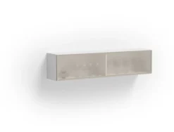 Pensile sospeso con vetro cannettato e telaio in alluminio disponibile in 4 misure e 30 colori