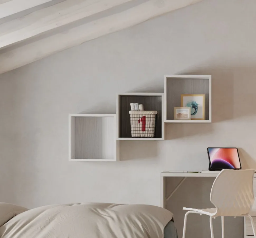 Pensile sospeso Cubo 1 vano a giorno linea Fly disponibile in 16 colori