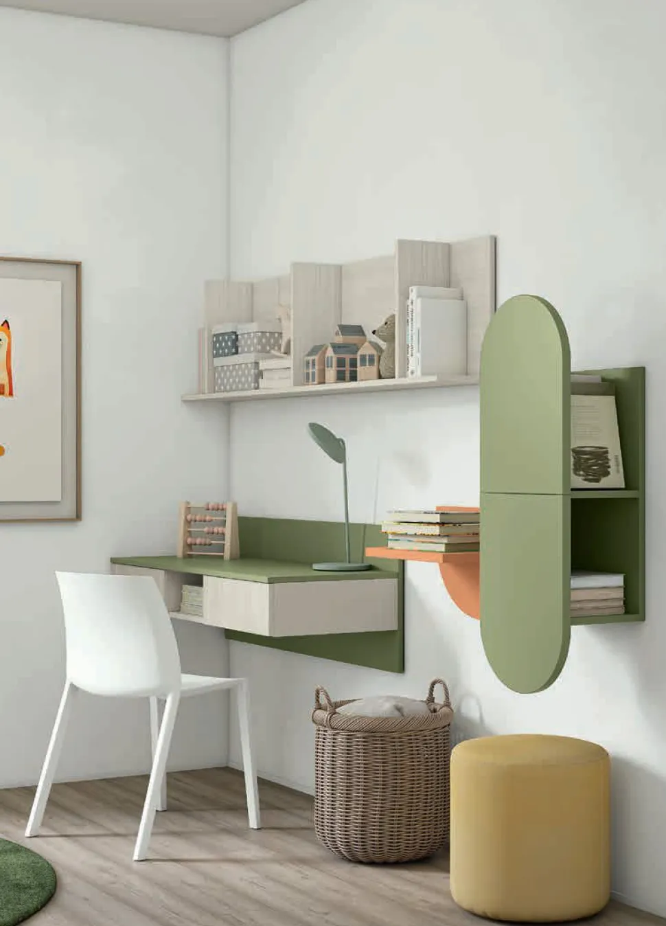 Pensile sospeso moderno con 1 o 2 ante disponibile in 13 colori