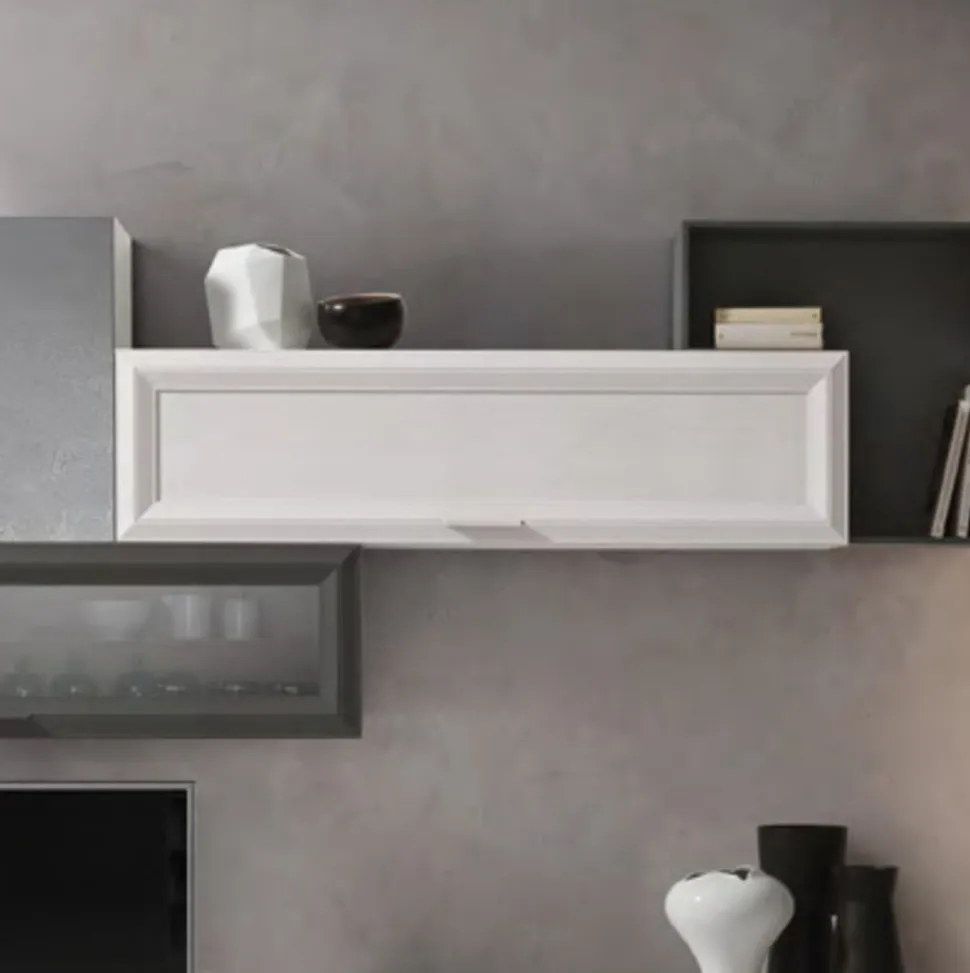 Pensile sospeso orizzontale con anta a telaio linea Prevaling disponibile in 4 misure