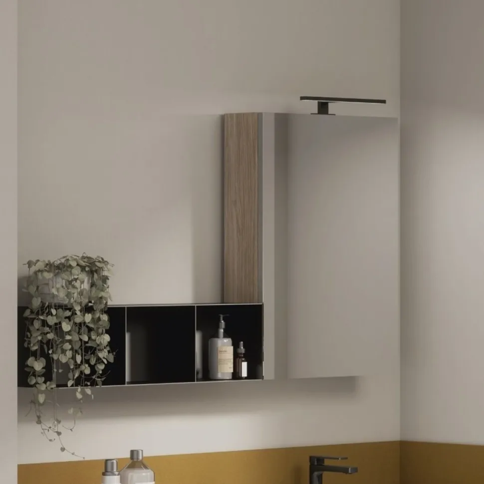 Pensile Specchio contenitore con 1 anta tutto specchio disponibile in 5 misure e vari colori