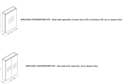 Pensile Specchio contenitore con 1 anta tutto specchio disponibile in 5 misure e vari colori