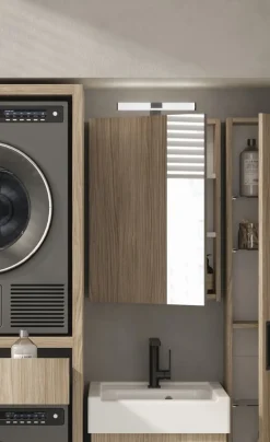 Pensile Specchio contenitore con 1 anta tutto specchio disponibile in 5 misure e vari colori