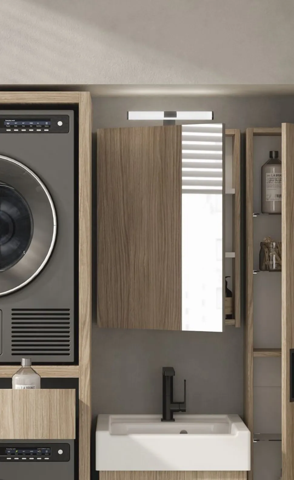 Pensile Specchio contenitore con 1 anta tutto specchio disponibile in 5 misure e vari colori