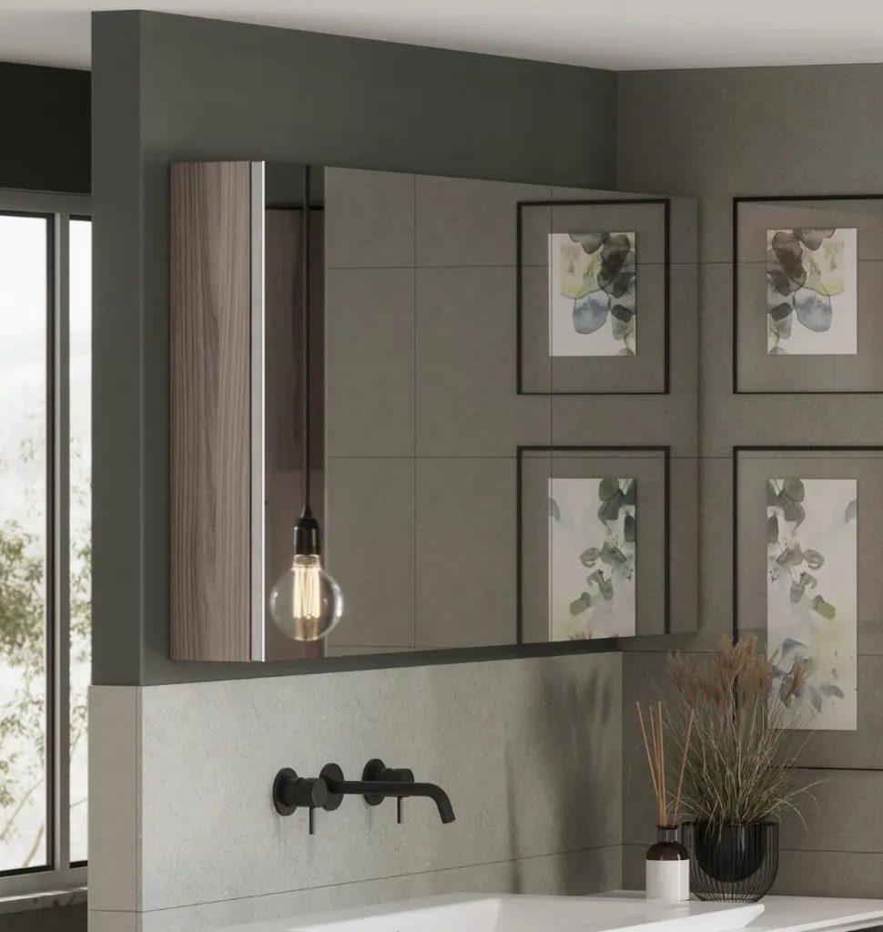 Pensile Specchio contenitore con 1 anta tutto specchio disponibile in 5 misure e vari colori