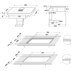 Piano cottura a induzione aspirante Whirlpool WVH92K/1