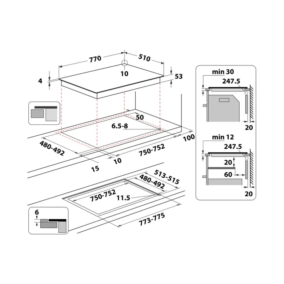 Piano cottura a induzione Whirlpool SMP778C/NE/IXL