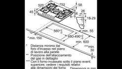 Piano cottura 5 Fuochi a gas Bosch PPQ7A6B20