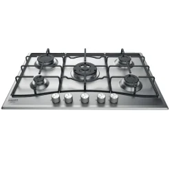 Piano cottura 5 Fuochi a Gas Hotpoint PCN75T/IX/HA