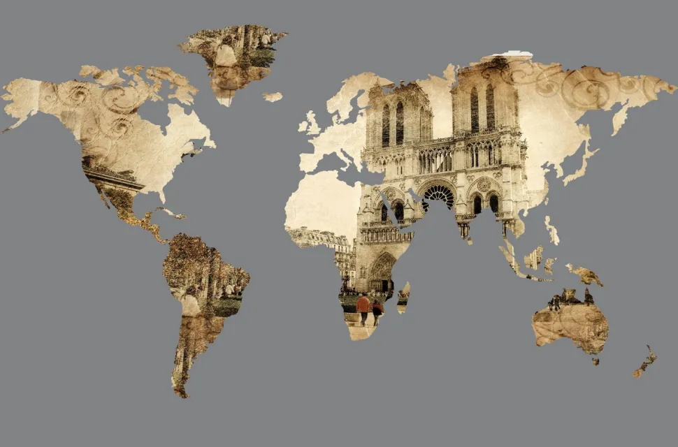 Planisfero da parete in tre misure - Parigi