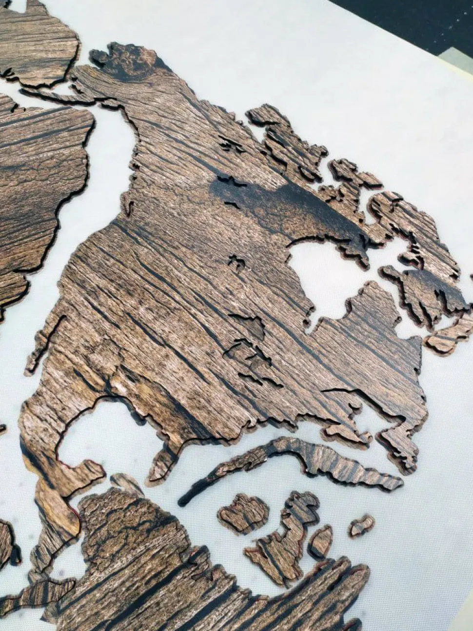 Planisfero da parete in tre misure - legno rustico